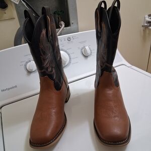 Brown and Black Western Boots